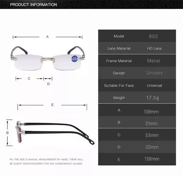 2023 NEW Rimless Reading Glasses Anti Blue Ray Lightweight Presbyopic Glasses 【HOT SALE-48%OFF🔥🔥🔥🔥🔥】