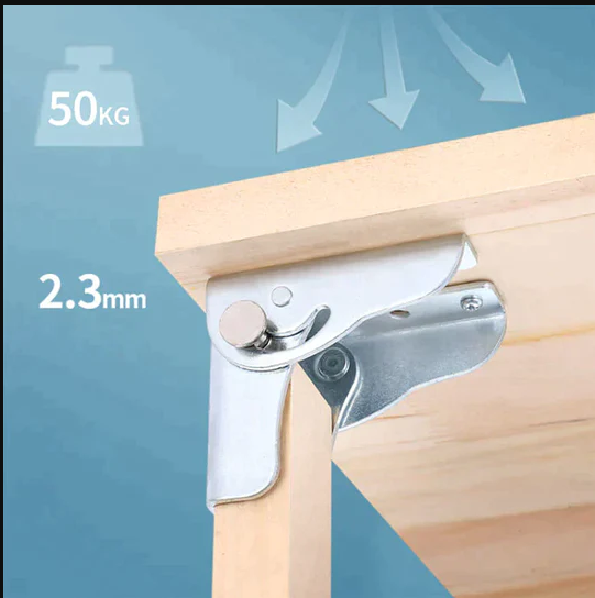 90 degree self-locking folding hinge