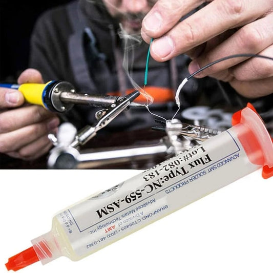 🔥Hot Sale🔥NC-559-ASM No Clean Flux Paste, 10 milliliters Pneumatic Dispenser (Complete with Plunger & Dispensing Tip)