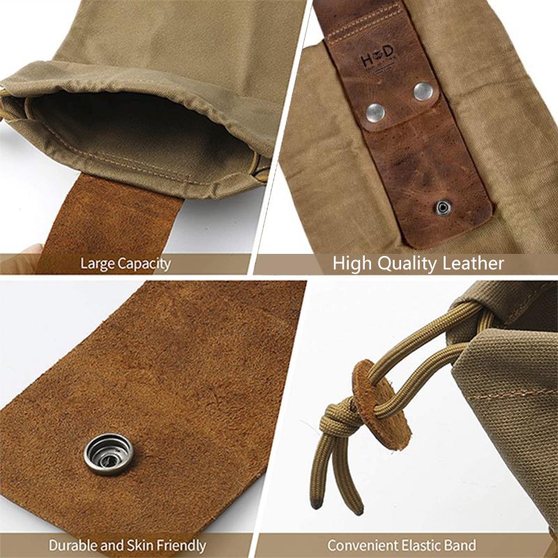 Leather and canvas bushcraft bag【🇮🇳COD + Local Stock ！！!】