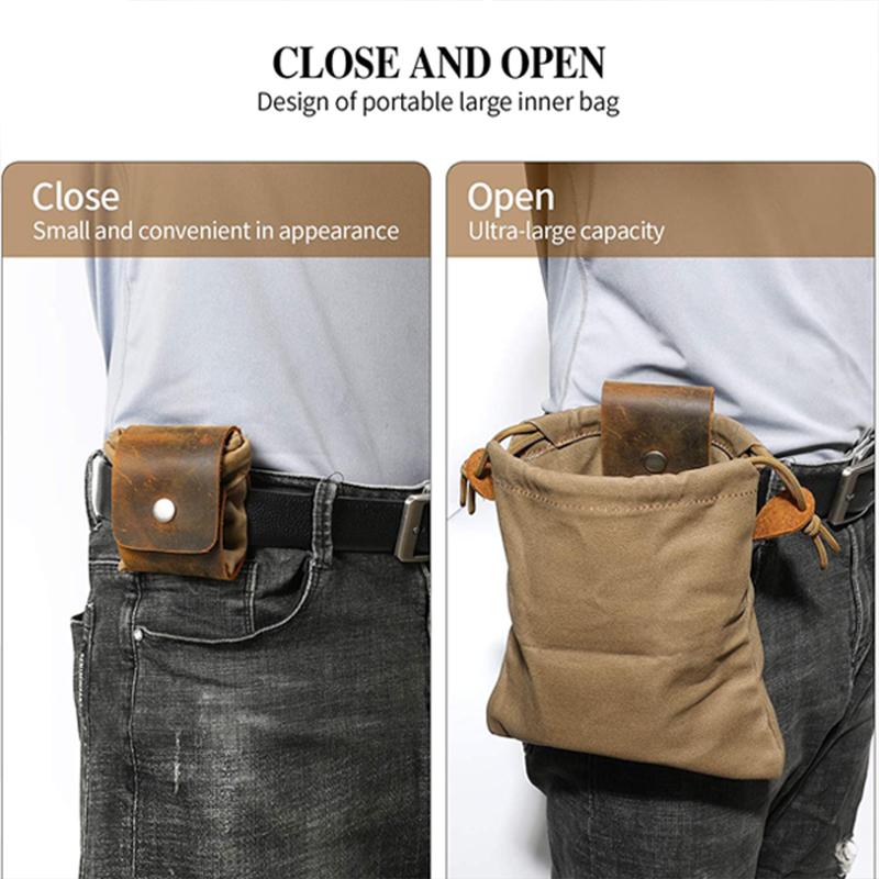 Leather and canvas bushcraft bag【🇮🇳COD + Local Stock ！！!】