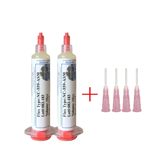 🔥Hot Sale🔥NC-559-ASM No Clean Flux Paste, 10 milliliters Pneumatic Dispenser (Complete with Plunger & Dispensing Tip)